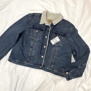 NWT Levi Strauss Gold Signature Faux Shearling Classic Denim Jean Jacket, 1X